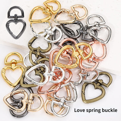 Metal Peach Heart Love Spring Buckle Keychain Dog Buckle Rope Buckle Diy Plush Doll Bag Hanging Ornament Accessories Pendant