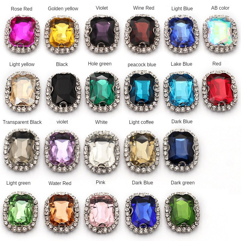 10pcs 8*10mm Octagon Shape  Crystal Rhinestone with Sliver/Gold Bottom Hand Sewn Rhinestone DIY  Phone Case Clothing Accessories Materials