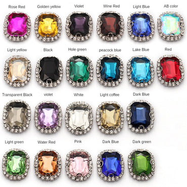 10pcs 8*10mm Octagon Shape  Crystal Rhinestone with Sliver/Gold Bottom Hand Sewn Rhinestone DIY  Phone Case Clothing Accessories Materials