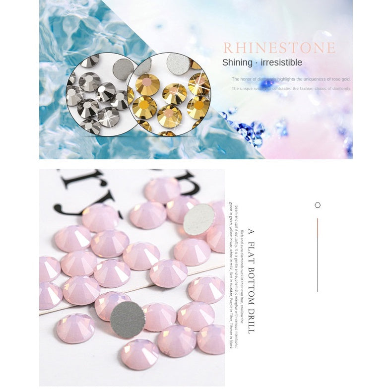 288pcs/6mm Flat Round Nail Rhinestone DIY Phone Case Accessories Rhinestone Stick Crystal