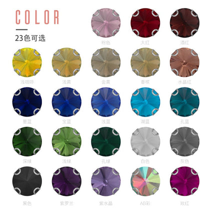 10mm/12mm Satellite Claw Rhinestone Glass Hand Stitched Rhinestone Crystal Material Clothing Accessories Embellished Trinket Accessories Diy Handmade
