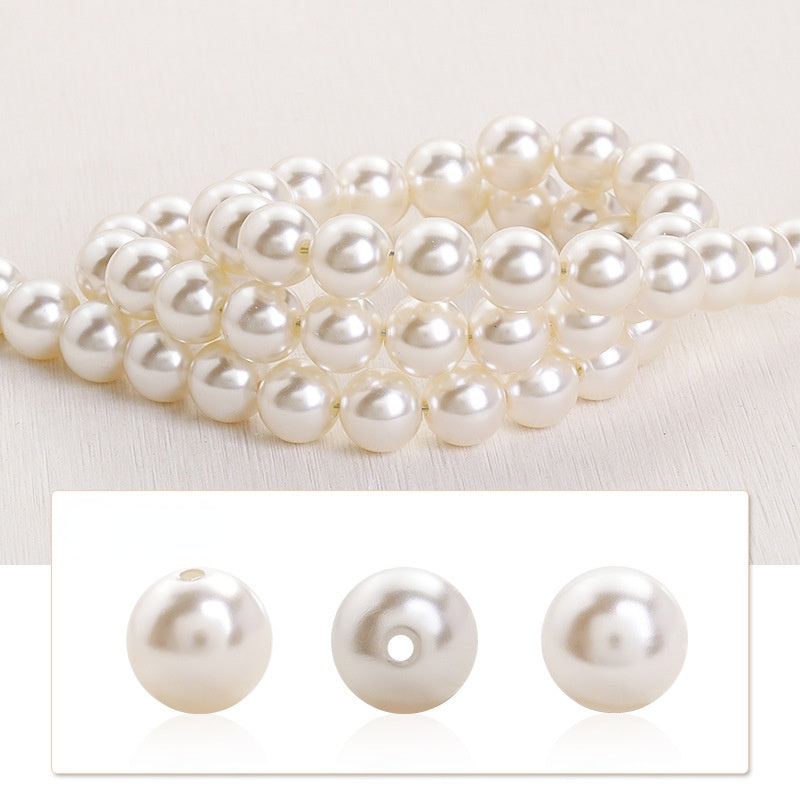 Pearl Multi Specification 3/5/6/8/10mm High Gloss Water Polished Imitation Pearl Can Perforate DIY Bracelet Necklace Accessories