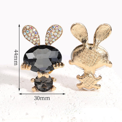 Fashion Cute Rabbit 30*44mm Crystal Rhinestone Bunny DIY Jewelry Accessories for Phone Case