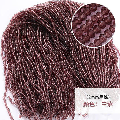 10-pack Crystal Through-hole Glass Flat Beads with A Diameter of 2mm Are Suitable for Bracelet Necklace Jewelry Diy Materials