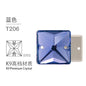 10pcs Flat Hand Stitched Crystal Square Flat Button Glass Double Hole Rhinestone