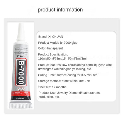 B7000's Glue Toothpaste Glue Stick Rhinestone Phone Case Ornaments Glue Screen Repair Rhinestone Diy Gadgets