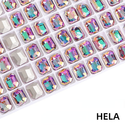 6*8mm/8*10mm Garment Rhinestone Shiny Crystal K9 Glass Electroplated light color tip bottom nail rhinestone DIY Accessories