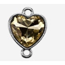 5pcs Heart Shape Glass Rhinestone Double Hole Pendant Crystal Diamond DIY Jewelry Accessories