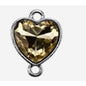 5pcs Heart Shape Glass Rhinestone Double Hole Pendant Crystal Diamond DIY Jewelry Accessories