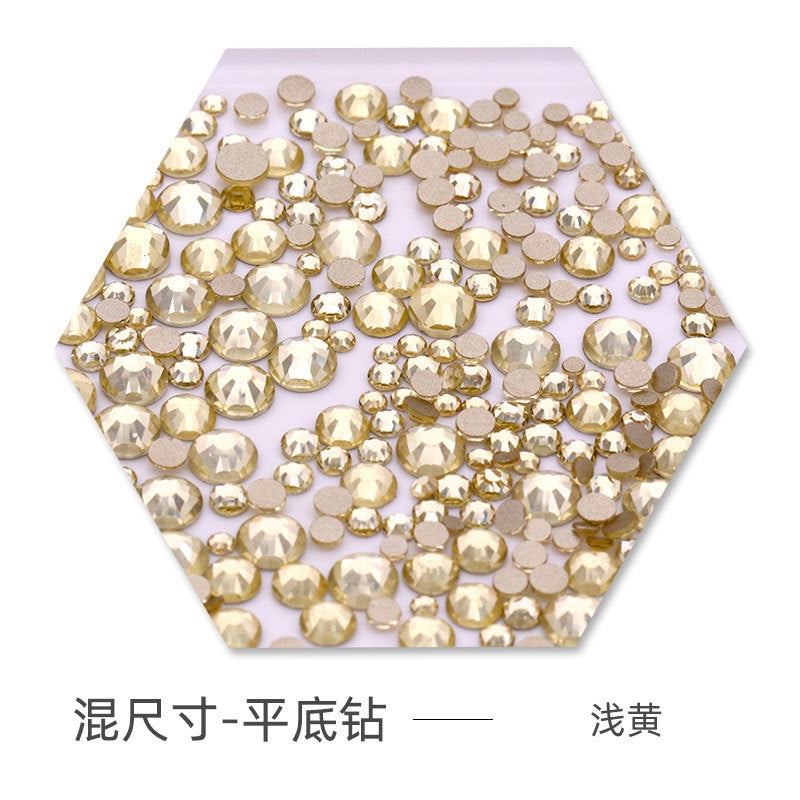 Size Size Mixed Nail Rhinestone International Trade A Flat Glass Crystal Mobile Phone Diy Stick Rhinestone Violent Bear Stick