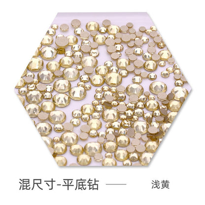 Size Size Mixed Nail Rhinestone International Trade A Flat Glass Crystal Mobile Phone Diy Stick Rhinestone Violent Bear Stick