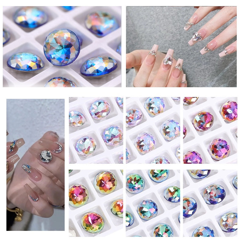 8mm/10mm Shiny Round K9 Fancy Crystal Nail Art Rhinestone for DIY Jewelry Making