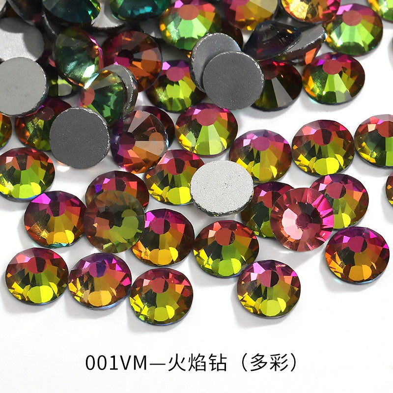 288pcs/6mm Flat Round Nail Rhinestone DIY Phone Case Accessories Rhinestone Stick Crystal