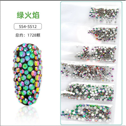 Small Size Mixed Size Glass Rhinestone Mixed Nail Rhinestone Colorful Diamond Mixed Nail Crystal