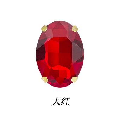 8*10mm 10*14mm Oval Shape Sew on Rhinestone with Gold Claw Jewelry Handmade Crystal DIY Clothing Garment Rhinestones