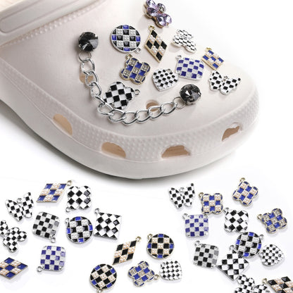 Crocs Diy Accessories Alloy Pearl Checker Series Garden Shoes Buckle Decorative Buckle