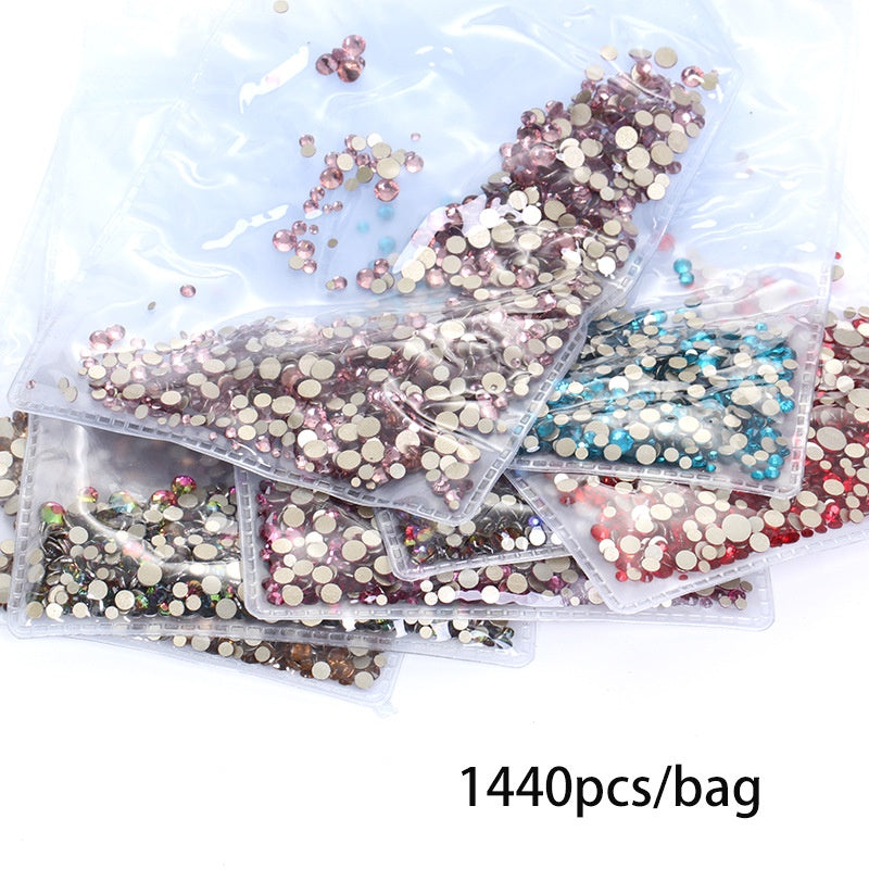 Size Size Mixed Nail Rhinestone International Trade A Flat Glass Crystal Mobile Phone Diy Stick Rhinestone Violent Bear Stick