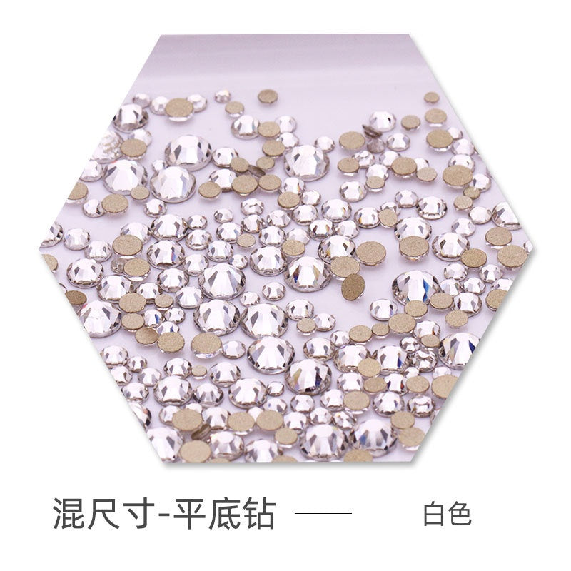 Size Size Mixed Nail Rhinestone International Trade A Flat Glass Crystal Mobile Phone Diy Stick Rhinestone Violent Bear Stick
