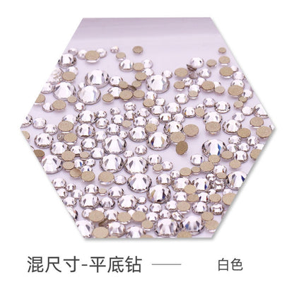 Size Size Mixed Nail Rhinestone International Trade A Flat Glass Crystal Mobile Phone Diy Stick Rhinestone Violent Bear Stick