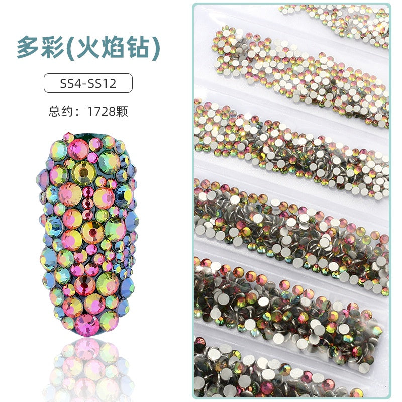 1.5-3.2mm Mixed Nail Rhinestone Small Size Mixed Size Glass Rhinestone Colorful Diamond Mixed Nail Crystal