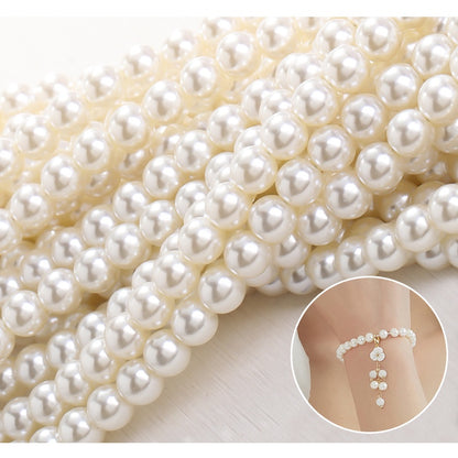 Pearl Multi Specification 3/5/6/8/10mm High Gloss Water Polished Imitation Pearl Can Perforate DIY Bracelet Necklace Accessories