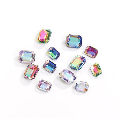 6*8mm/8*10mm Garment Rhinestone Shiny Crystal K9 Glass Electroplated light color tip bottom nail rhinestone DIY Accessories