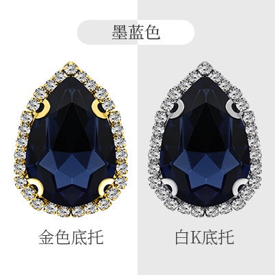 10×14mm 10pcs Water Drop Claw Rhinestones Crystal Buckle Claw Rhinestones Girdle Edge Claw Chain Diy Headdress Hair Accessories Footwear Clothing Accessories