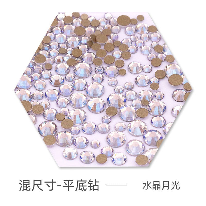 Size Size Mixed Nail Rhinestone International Trade A Flat Glass Crystal Mobile Phone Diy Stick Rhinestone Violent Bear Stick