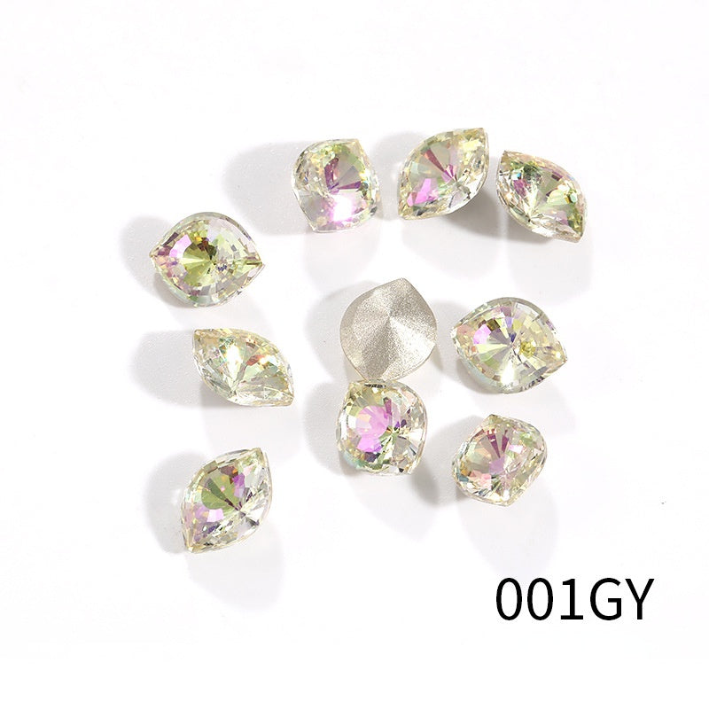 10*12mm Colored Eye Shape Crystall Diamond Charm Shiny Glass Rhinestone for Clothing Jewelry Making Accessories
