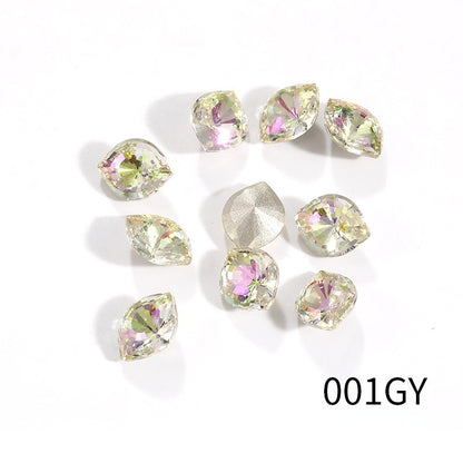 10*12mm Colored Eye Shape Crystall Diamond Charm Shiny Glass Rhinestone for Clothing Jewelry Making Accessories