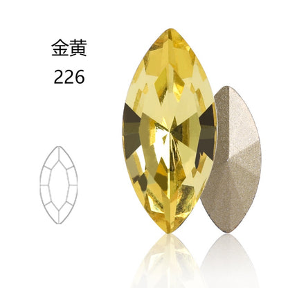 5*10mm/10pcs K9 Horse Eye Pointed Bottom Rhinestone Unusual Type Special Rhinestone Diy Ornament Accessories Pointed Bottom Rhinestone Nail Paste Rhinestone Decorative Accessories