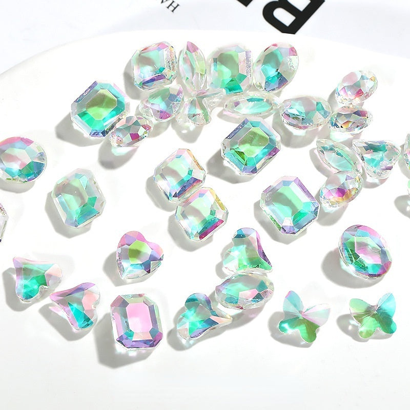 10pcs 【3-10mm】nail rhinestones hand accessories Korean wind Transparent Mixed Shapes Nails Art Decoration Professional Rhinestones Nail Art Rhinestones Mix