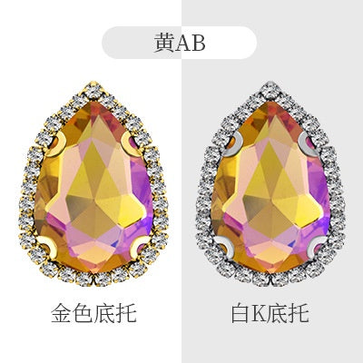 10×14mm 10pcs Water Drop Claw Rhinestones Crystal Buckle Claw Rhinestones Girdle Edge Claw Chain Diy Headdress Hair Accessories Footwear Clothing Accessories