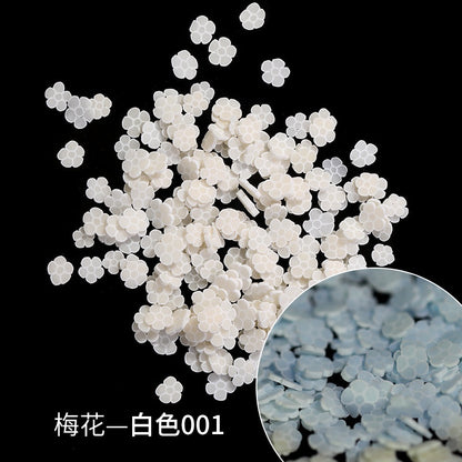 Glow-in-the-dark Polymer Clay Nail Patch Fluorescent Slice Nail Jewelry Plum Slice Diy Slime Filling Material