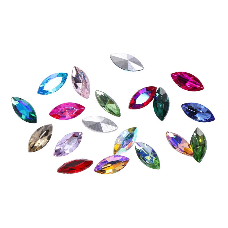 5*10mm /9*18mm 10pcs Horse Eye Rhinestones Special-shaped Glass Crystal Rhinestones Diy Phone Case Perfume Holder Stick Rhinestones Ornament Accessories