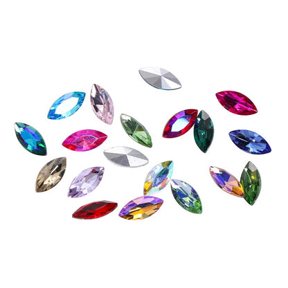 5*10mm /9*18mm 10pcs Horse Eye Rhinestones Special-shaped Glass Crystal Rhinestones Diy Phone Case Perfume Holder Stick Rhinestones Ornament Accessories