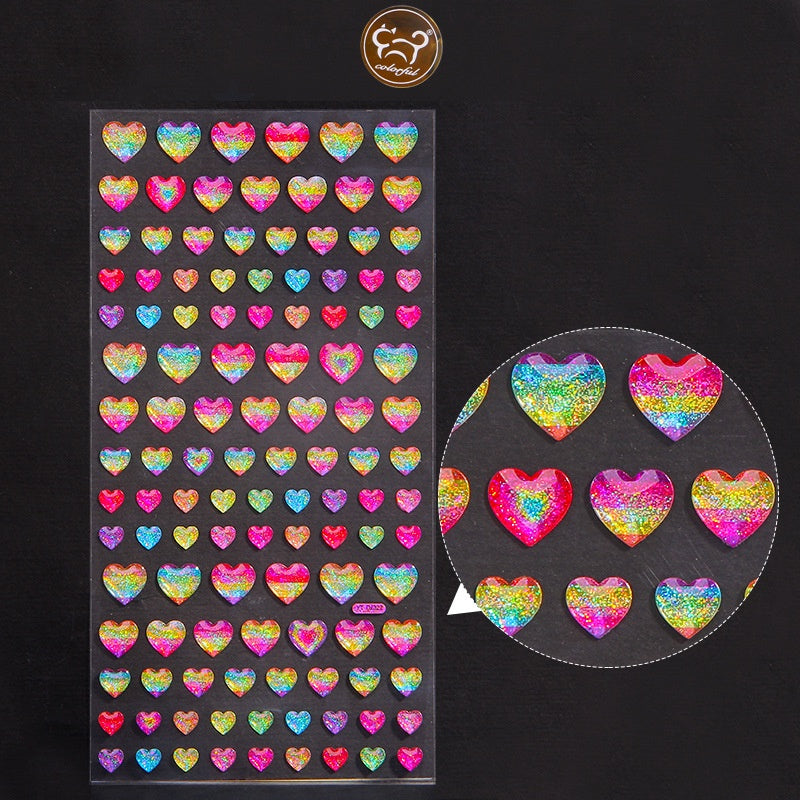 Dazzle Colorful Love Shiny Transparent Crystal Drop Glue Sticker Paste Girl Eyebrow Stick Ear Stick Decoration DIY Hand Ledger