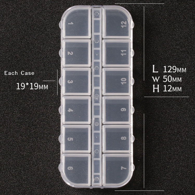 12 Rotating Circular Diamond Box Nail Art Jewelry Storage Box Jewelry Distribution Box Nail Art Diamond Transparent Tool Box