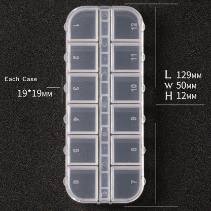 12 Rotating Circular Diamond Box Nail Art Jewelry Storage Box Jewelry Distribution Box Nail Art Diamond Transparent Tool Box
