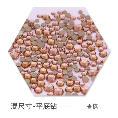 Size Size Mixed Nail Rhinestone International Trade A Flat Glass Crystal Mobile Phone Diy Stick Rhinestone Violent Bear Stick