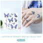 Butterfly Tattoo Sticker Waterproof Glitter Butterfly Princess Face Sticker