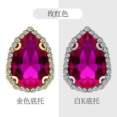 10×14mm 10pcs Water Drop Claw Rhinestones Crystal Buckle Claw Rhinestones Girdle Edge Claw Chain Diy Headdress Hair Accessories Footwear Clothing Accessories