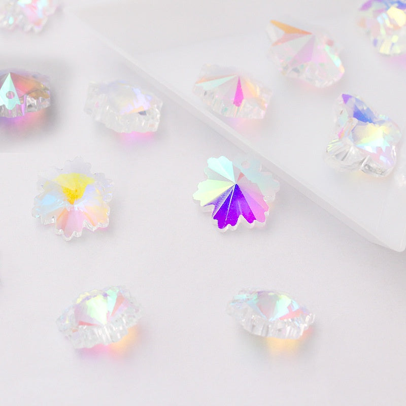 Single-hole Pendant DIY Accessories Earpiece Necklace Accessories Multi-shape AB Colored Glass Rhinestone