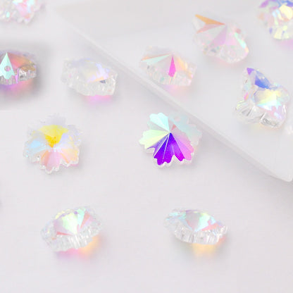 Single-hole Pendant DIY Accessories Earpiece Necklace Accessories Multi-shape AB Colored Glass Rhinestone