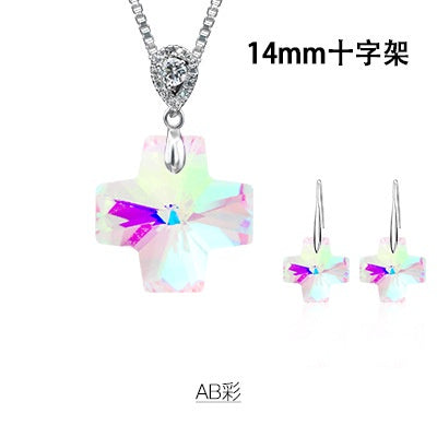 Single-hole Pendant DIY Accessories Earpiece Necklace Accessories Multi-shape AB Colored Glass Rhinestone