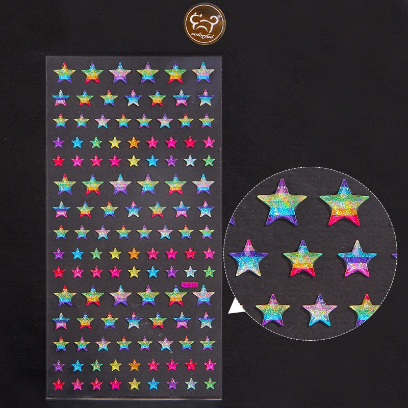 Dazzle Colorful Love Shiny Transparent Crystal Drop Glue Sticker Paste Girl Eyebrow Stick Ear Stick Decoration DIY Hand Ledger