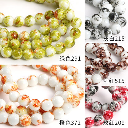 10mm Ceramics Round Beads Perforated Bead Necklace Bracelet Accessories for DIY Jewelry Making