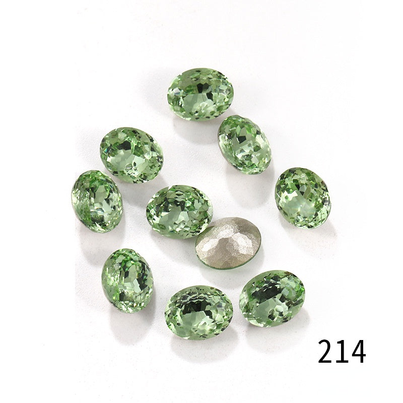 Candy Color 8*10/10*14mm Transparent Oval Crystal Nest Surface K9 Rhinestone Costume Jewelry Production