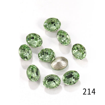 Candy Color 8*10/10*14mm Transparent Oval Crystal Nest Surface K9 Rhinestone Costume Jewelry Production