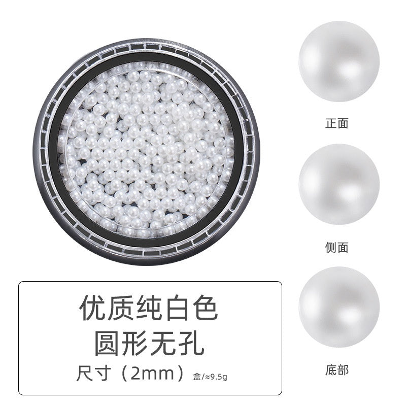 Pearl Box Japanese Simple Mixed Half Round Full Round Box Pearl Nail Jewelry